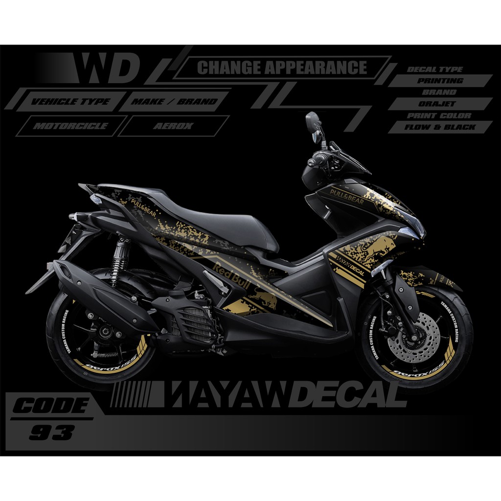 DECAL AEROX REDBULL BLACK GOLD