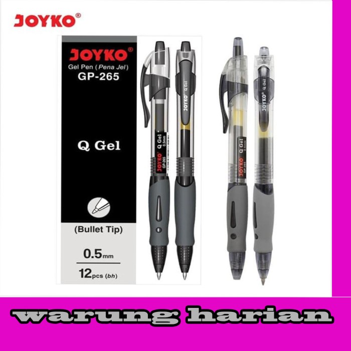 

Hemat Pulpen Joyko Gel Cetek Q Gel G P-265 (1Pak -12Pcs) Terbatas