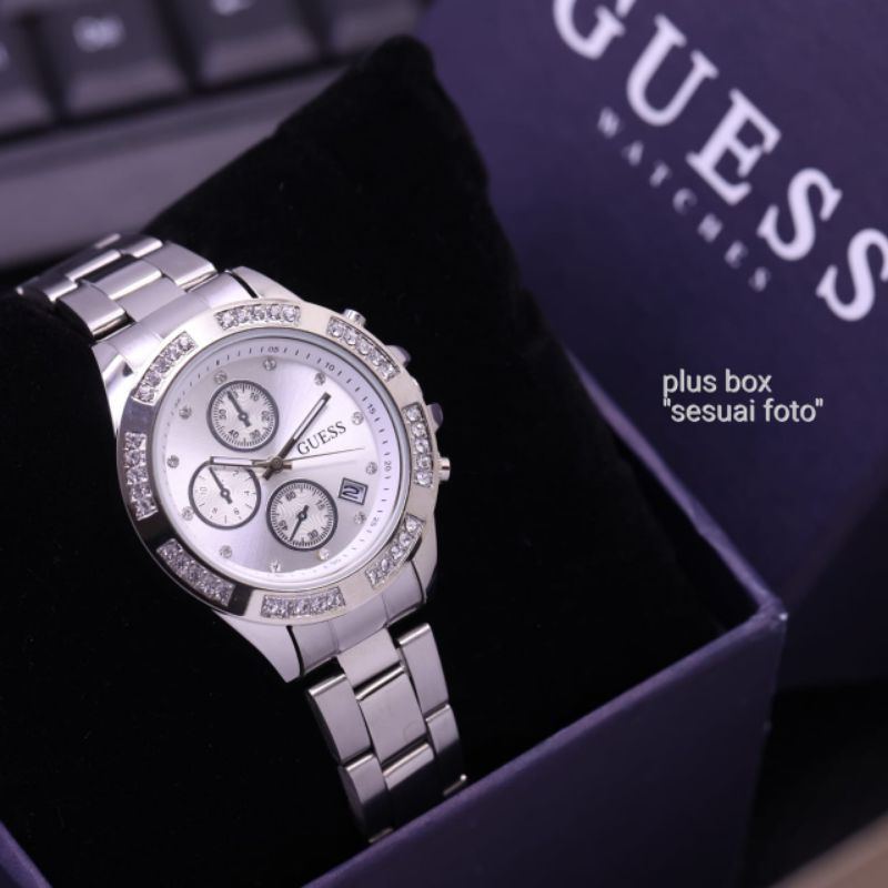 Jam Tangan Guess Wanita Jam Tangan Rantai Stainliss Steel Terlaris Analog