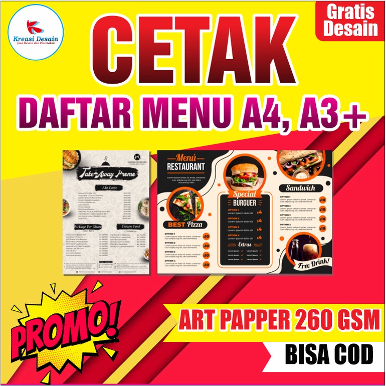 

SLM7 DAFTAR MENU / Cetak daftar menu A4 dan A3 LAMINATING KERAS