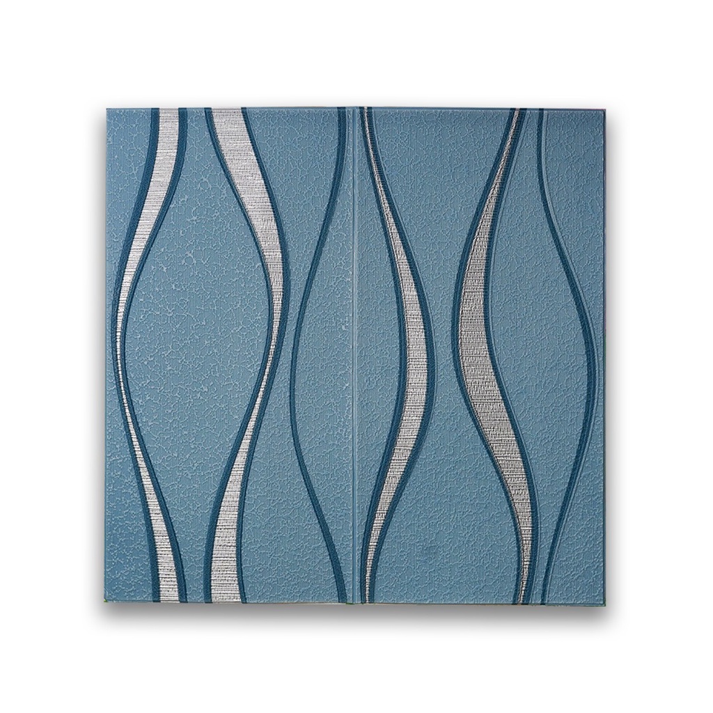 Wallpaper 3D Brickfoam Gelombang Biru Kode 2024 / Ukuran 70x70cm