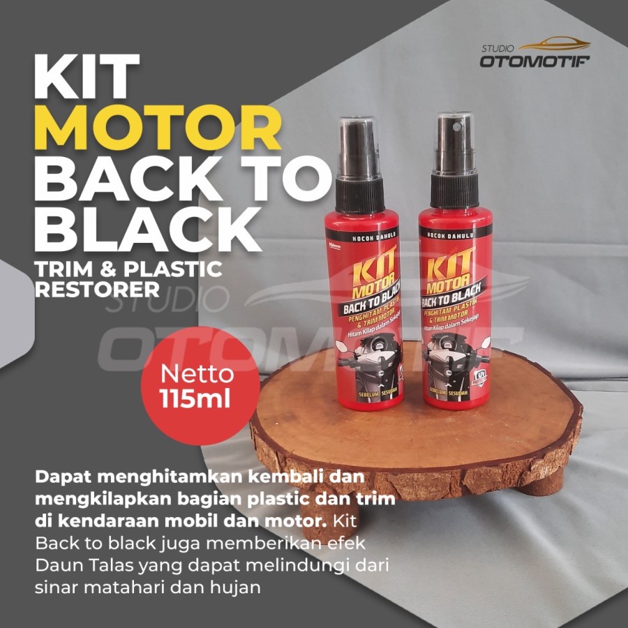 KIT BACK TO BLACK MOTOR 115ML PENGHITAM PLASTIK BODY MOTOR RESTORER