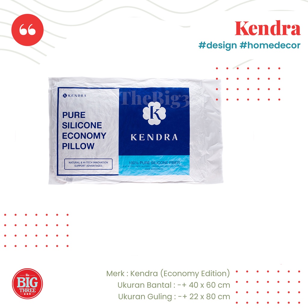 KENDRA ECONOMY - PAKET Bantal + Guling Silikon - Soft Pillow Bolster Super grade AAA - kepala Tidur