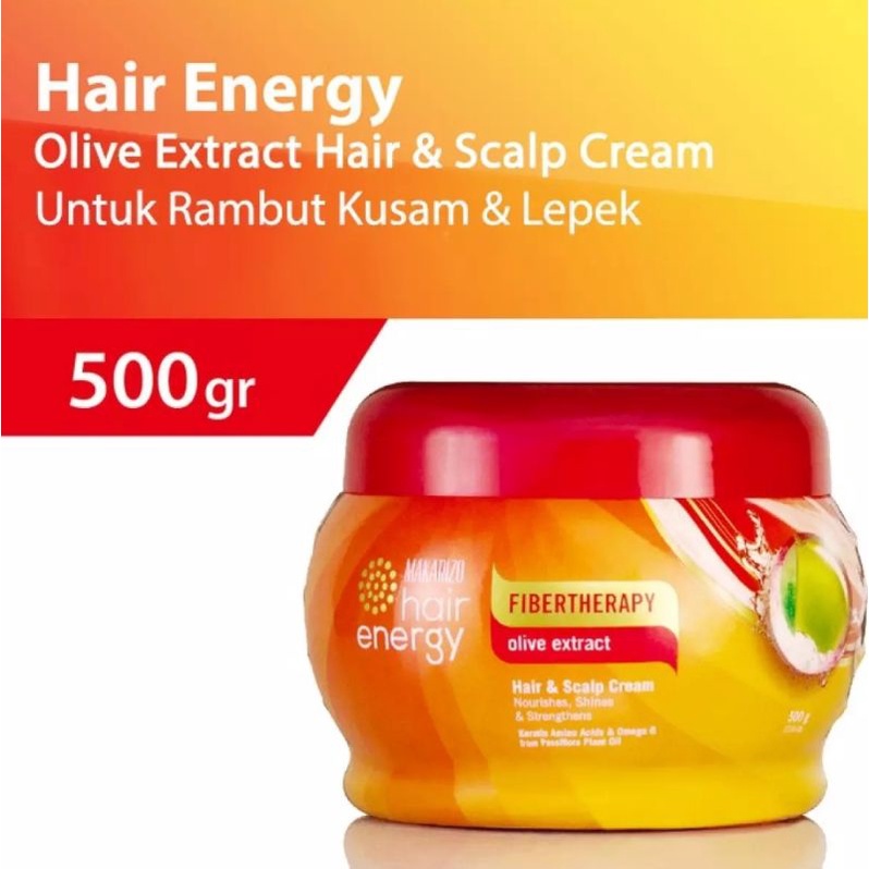 MAKARIZO HAIR ENERGY HAIR &amp;  SCALP CREAM MEMPERBAIKI RAMBUT RUSAK RONTOK KUSAM KERING -500gr