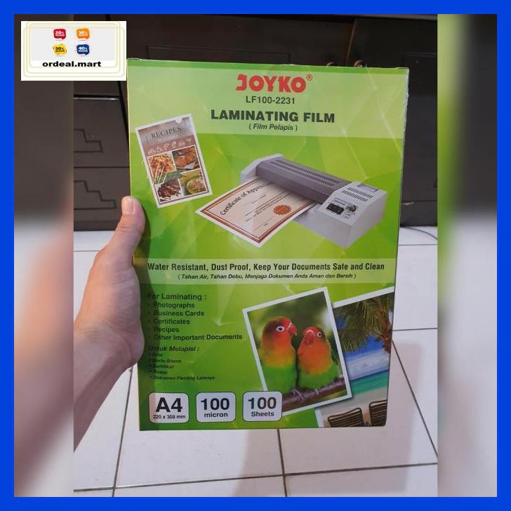 

6Rtiut7- Plastik Plastic Laminating Joyko A4 100 Micron Laminasi Panas 5Ea5W5-