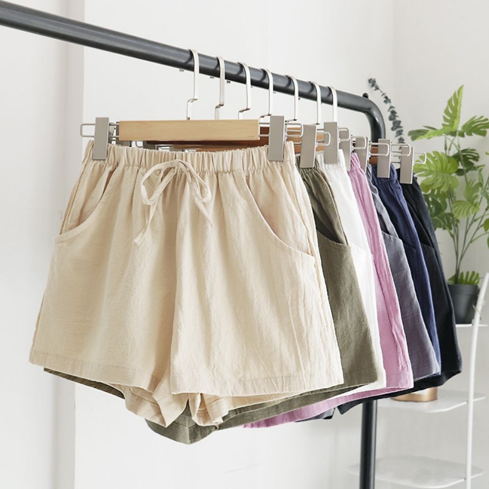 BEFAST - ZEC Celana Pendek KIQA / Solid Linen Pants / Celana Pendek Polos Wanita / Hotpants Wanita Casual / Hotpants Santai / Celana Pendek Terbaru