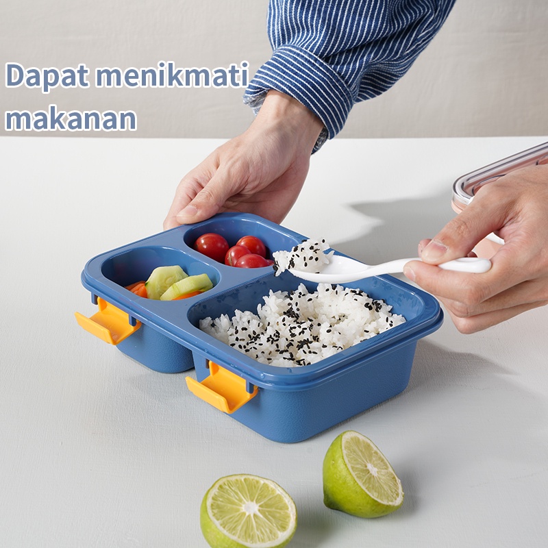 Letyeah &amp; Anantagt Lunch Box Bento 3/4 Gird  Anti Tumpah Kotak Makan trasparan