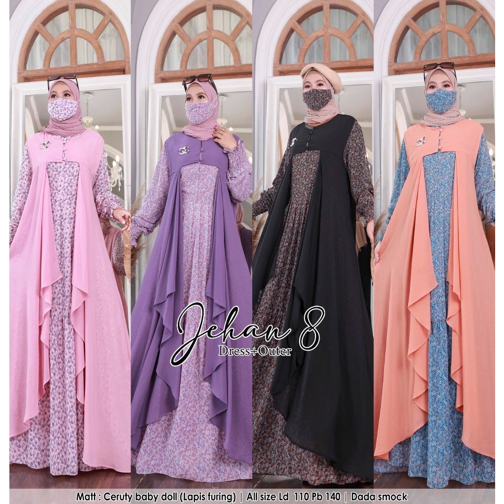 Jehan Dress 8 Free Masker ORI SH SET GAMIS