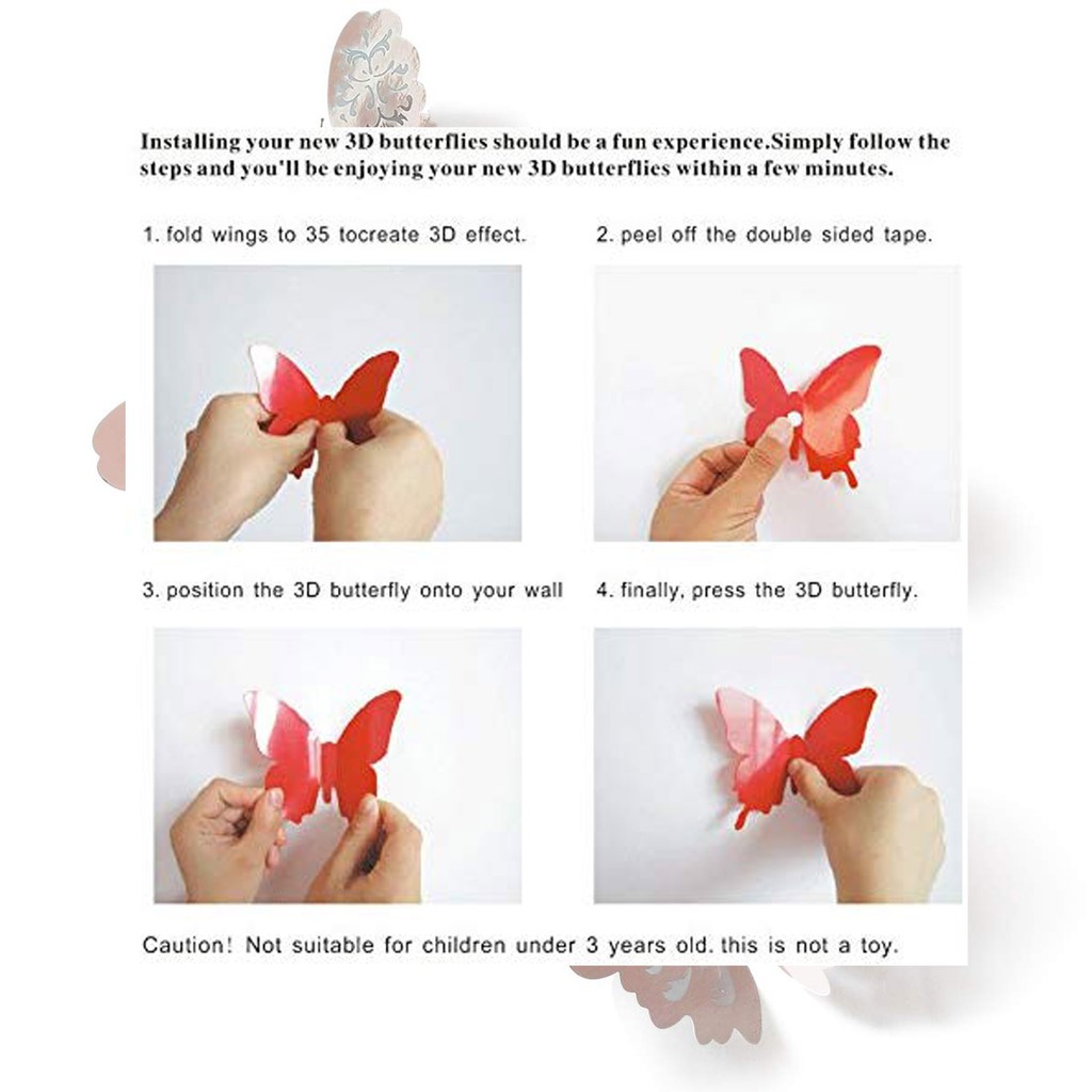 Download Balonasia Sticker 3d Butterfly Stiker 3d Kupu Kupu Shopee Indonesia