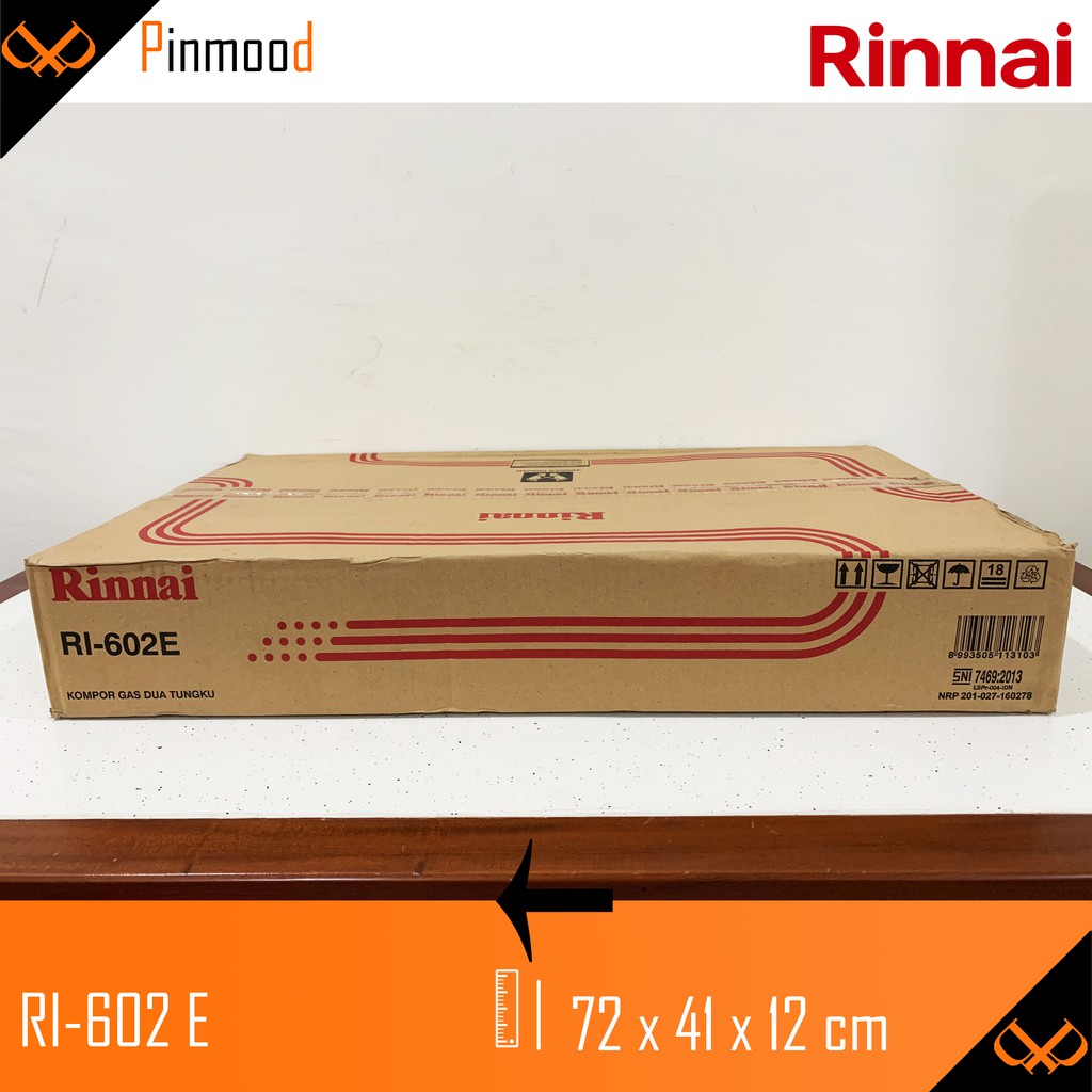 RINNAI KOMPOR GAS RI-602 E 2 TUNGKU MURAH