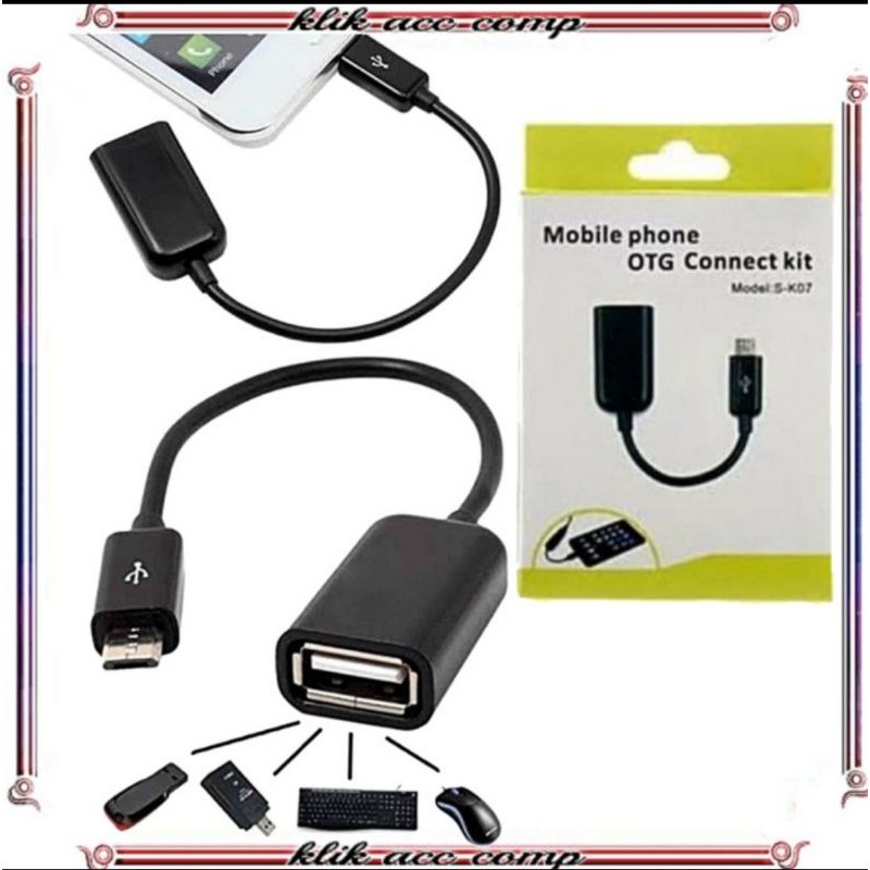 OTG Micro To Usb Fimale Usb 2.0 Hitam / Kabel OTG Micro Android