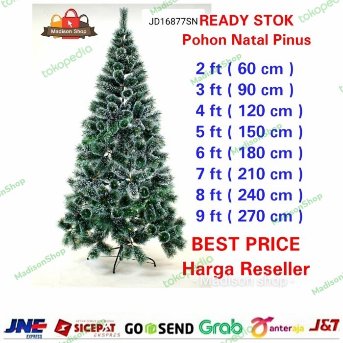 Ready Pohon Natal Jarum Pinus Murah Pohon Natal Putih Bintik Salju