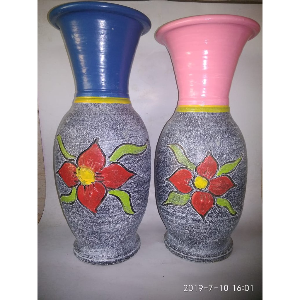 30 Ide Keren Lukisan Vas Bunga Dari Tanah Liat Verbal 