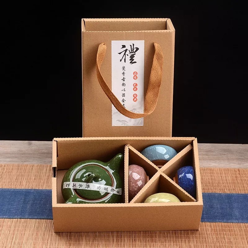 Tea Set Ice Cracked Glaze / Teko Cangkir Keramik Peralatan Minum Teh New