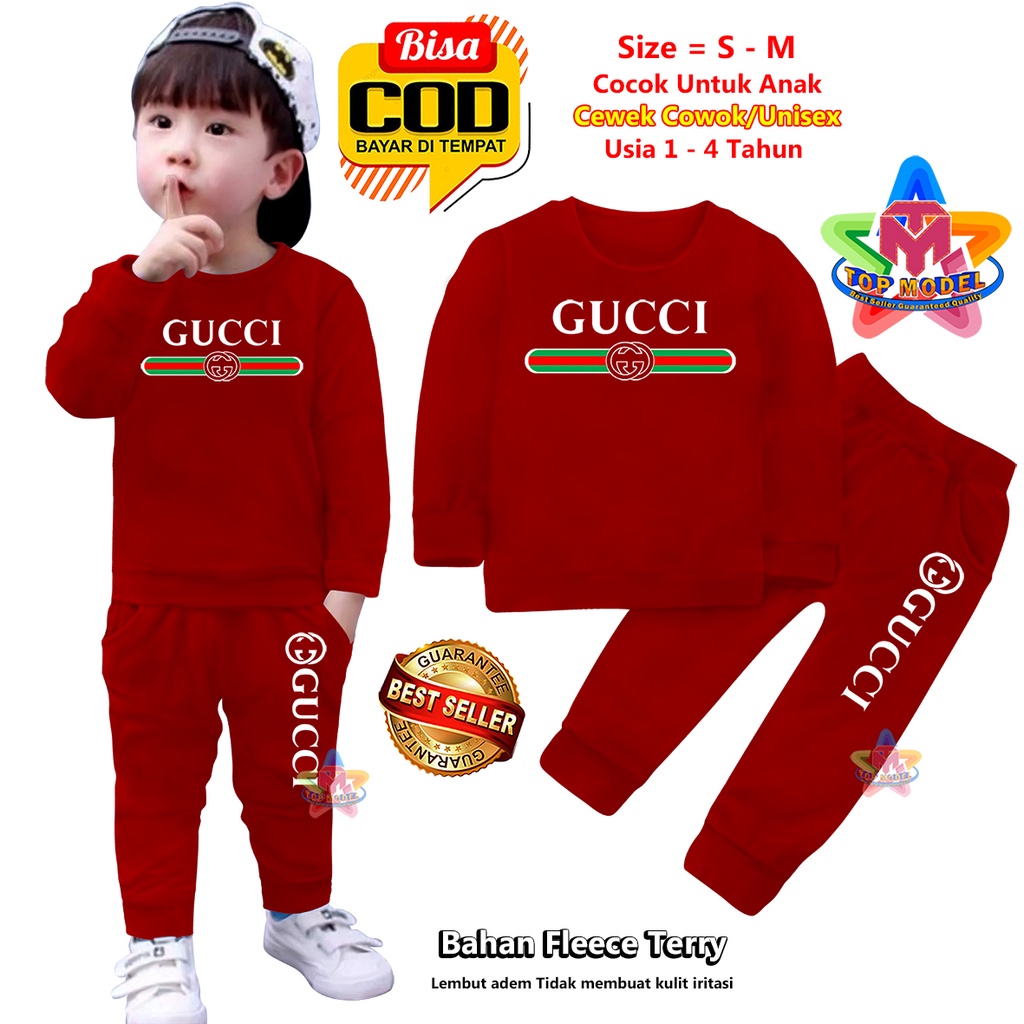 Setelan Baju Anak UNISEX 1-4 Tahun Cewek Cowok,TM00010 B terbaru dan termurah Bahan Fleece Terry