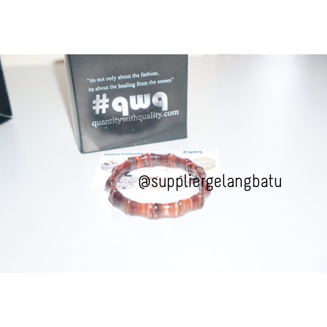 Gelang Batu Red Tiger Eye TULANG biduri sepah merah akik limited LUX aksesoris pria wanita fashion