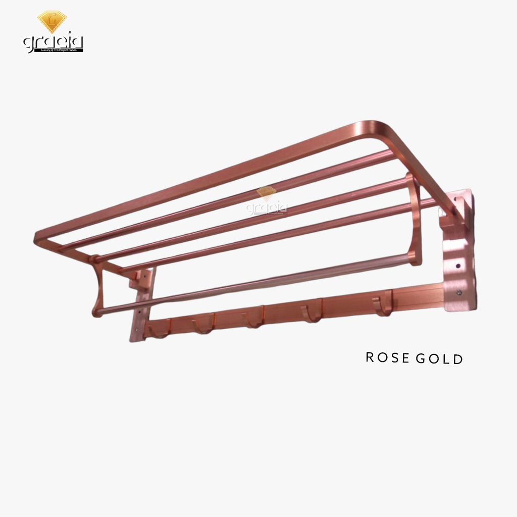 Gantungan handuk lipat black gold / Rak handuk Gold Stainless / Rak handuk Hotel Rak Handuk Apartement Rak Handuk Rumah Minimalist