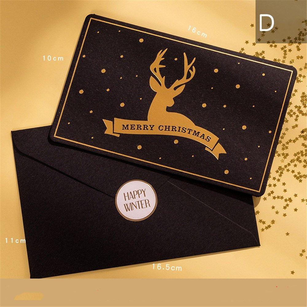 Solighter Kartu Ucapan Natal Tahun Baru Ulang Tahun Best Wishes Card with Amplop Stiker Syukuran Bronzing