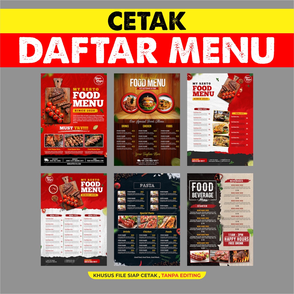 Jual Cetak Daftar Menu Print Daftar Menu Daftar Harga 6522