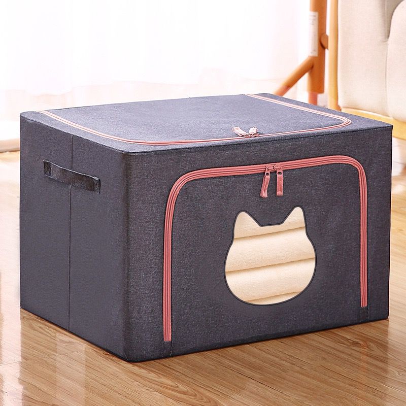 (BOW) 100L Storage Box Jumbo Transparan Kotak Penyimpanan Organizer Double Zipper Serbaguna 19AQ21