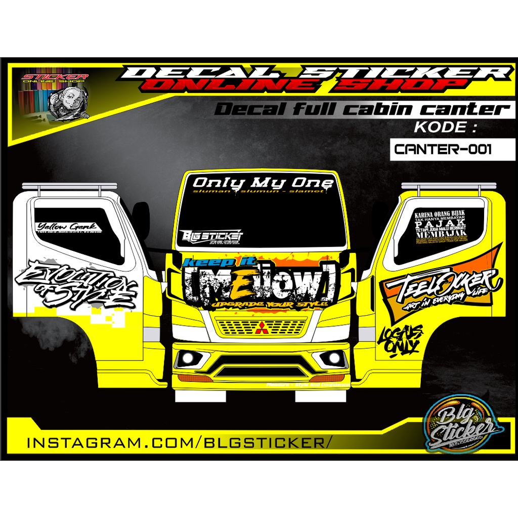 STIKER DECAL KABIN CANTER FULL
