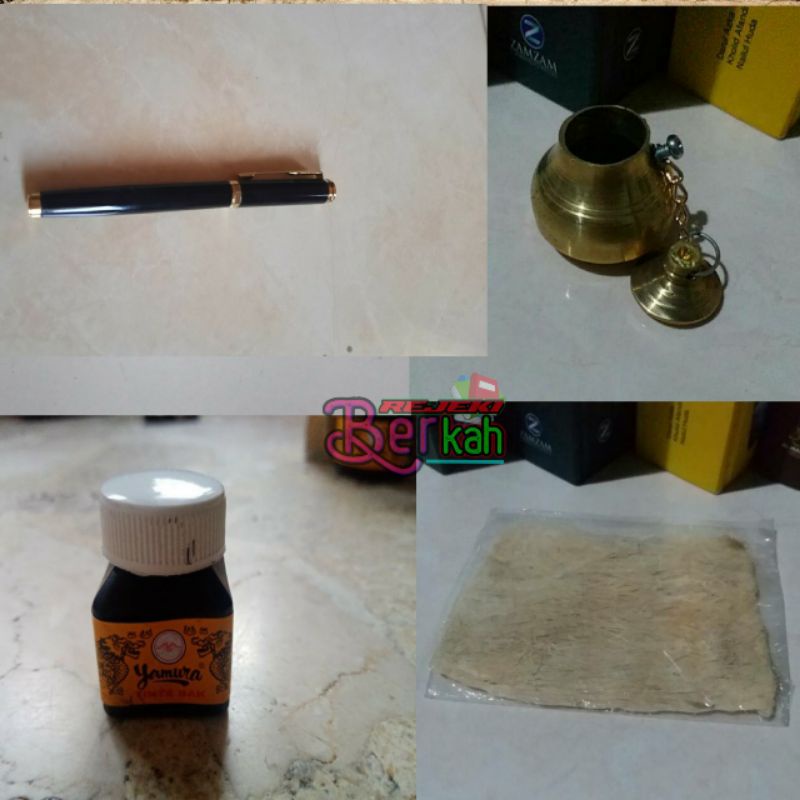 

barang baru satu set paket hemat peralatan menulis lengkap Pena tutul tinta ukuran kecil tempat
