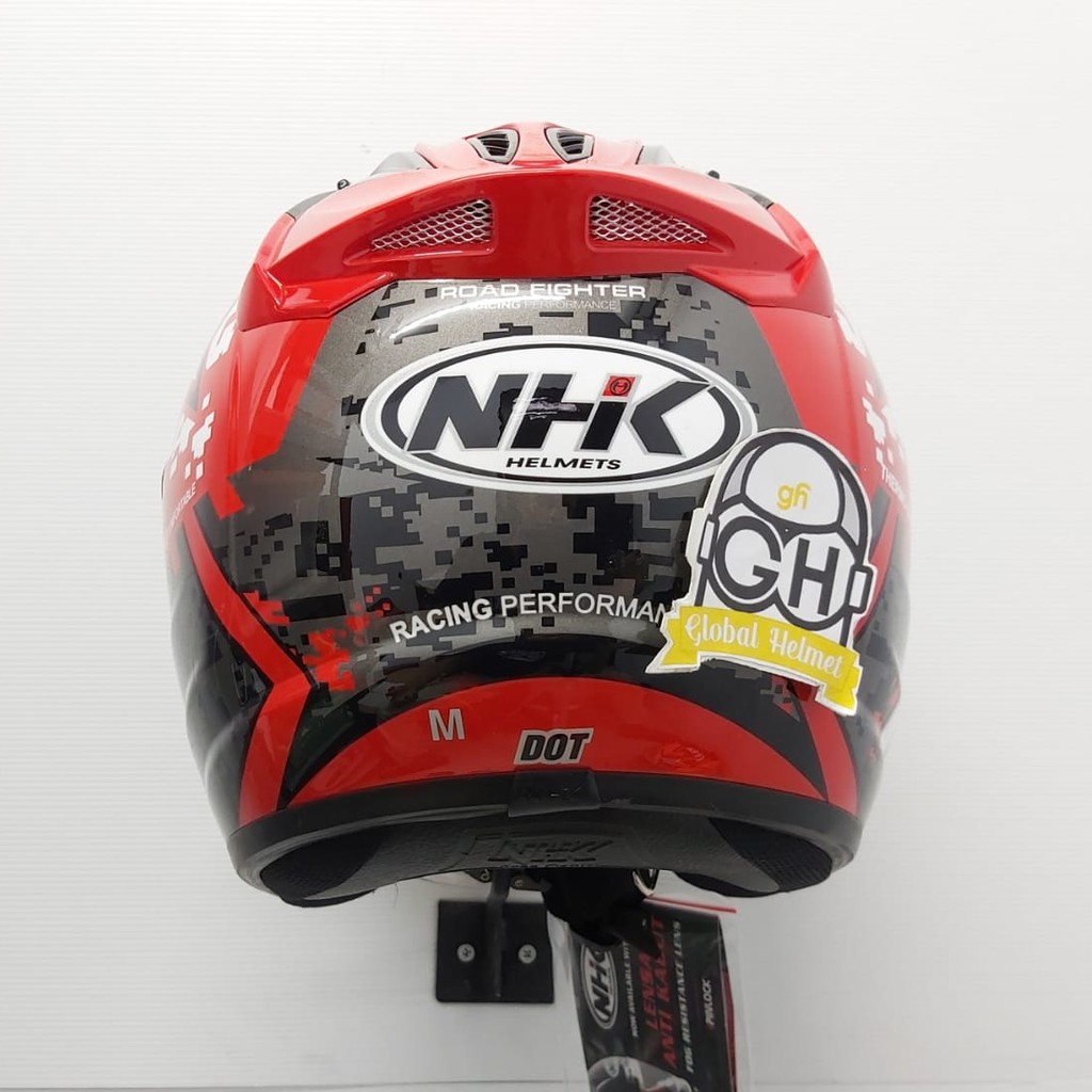 HELM HALF FACE NHK R6 R-6 MOTIF PIXEL RED SILVER