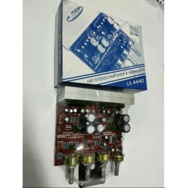 KIT POWER AMPLIFIER 12V BTL LA4440 + SUBWOOFER + PANEL