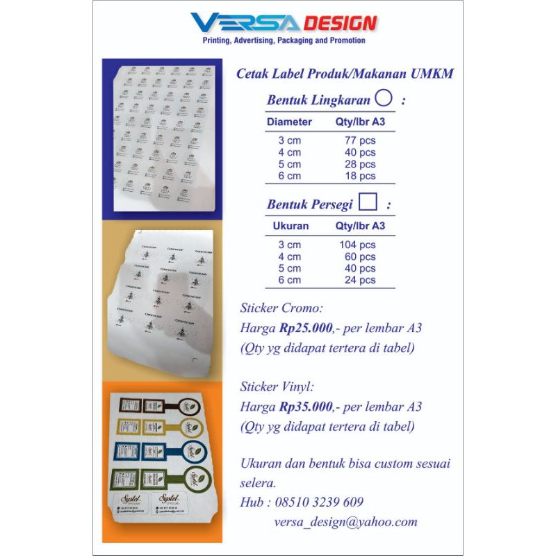 

Label produk atau makanan umkm