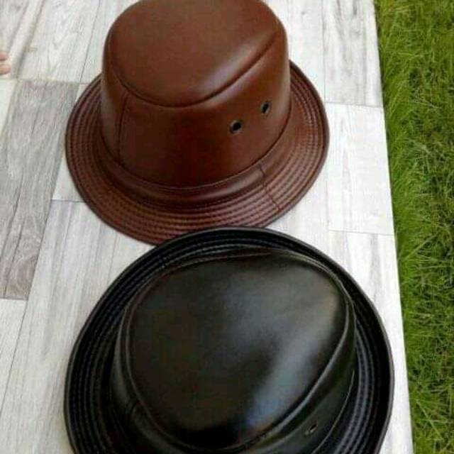 Topi tompi kulit sapi asli garut keren gagah mewah | topi laken koboy preman pensiun
