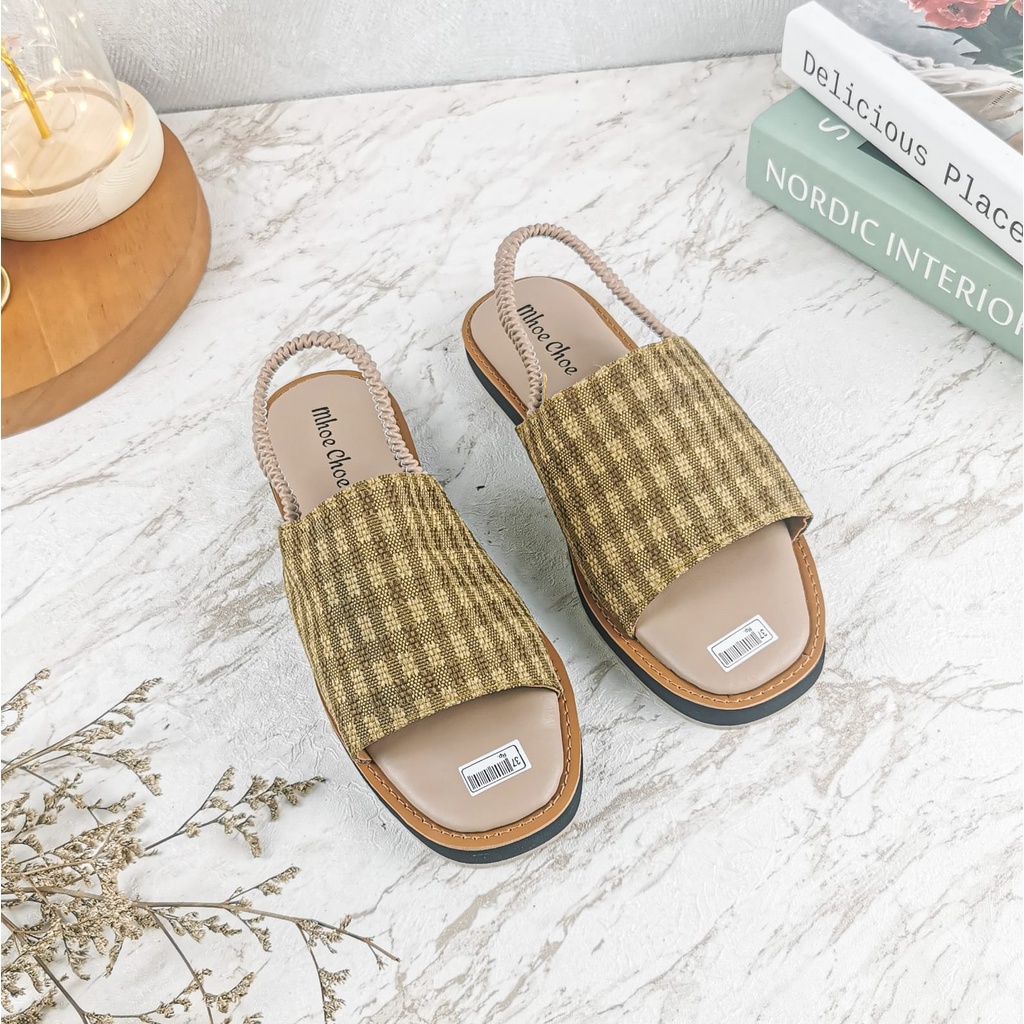 BZG - CHILA Flip Flop Sandal Wanita Motif Kotak  UJ 02