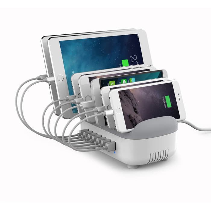 ORICO DUK-7P Smart Charging Station 7 Ports with Phone &amp; Tablet Stand