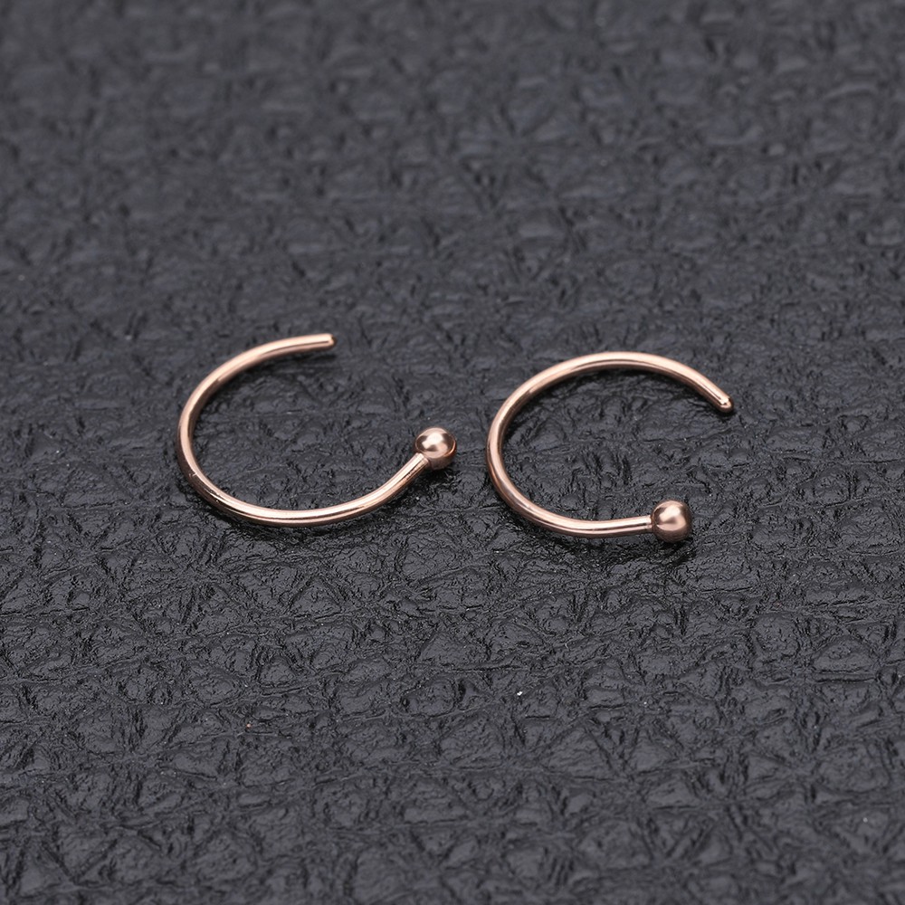 1 Lot / 16pcs Anting Tindik Bibir / Hidung / Telinga / Tubuh Bentuk Angka 8 Bahan Stainless Steel Flexible