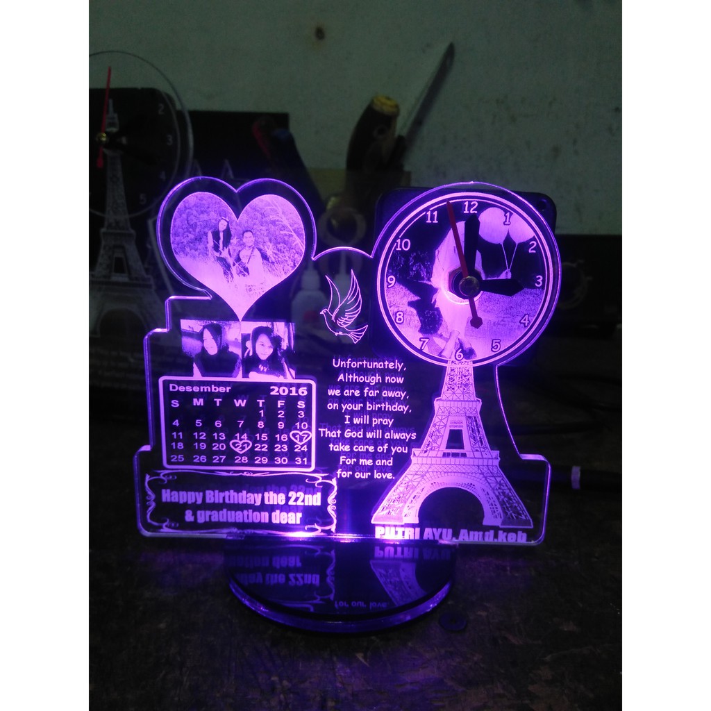 kado unik lampu hias akrilik wedding,natal,ulang tahun,anniv