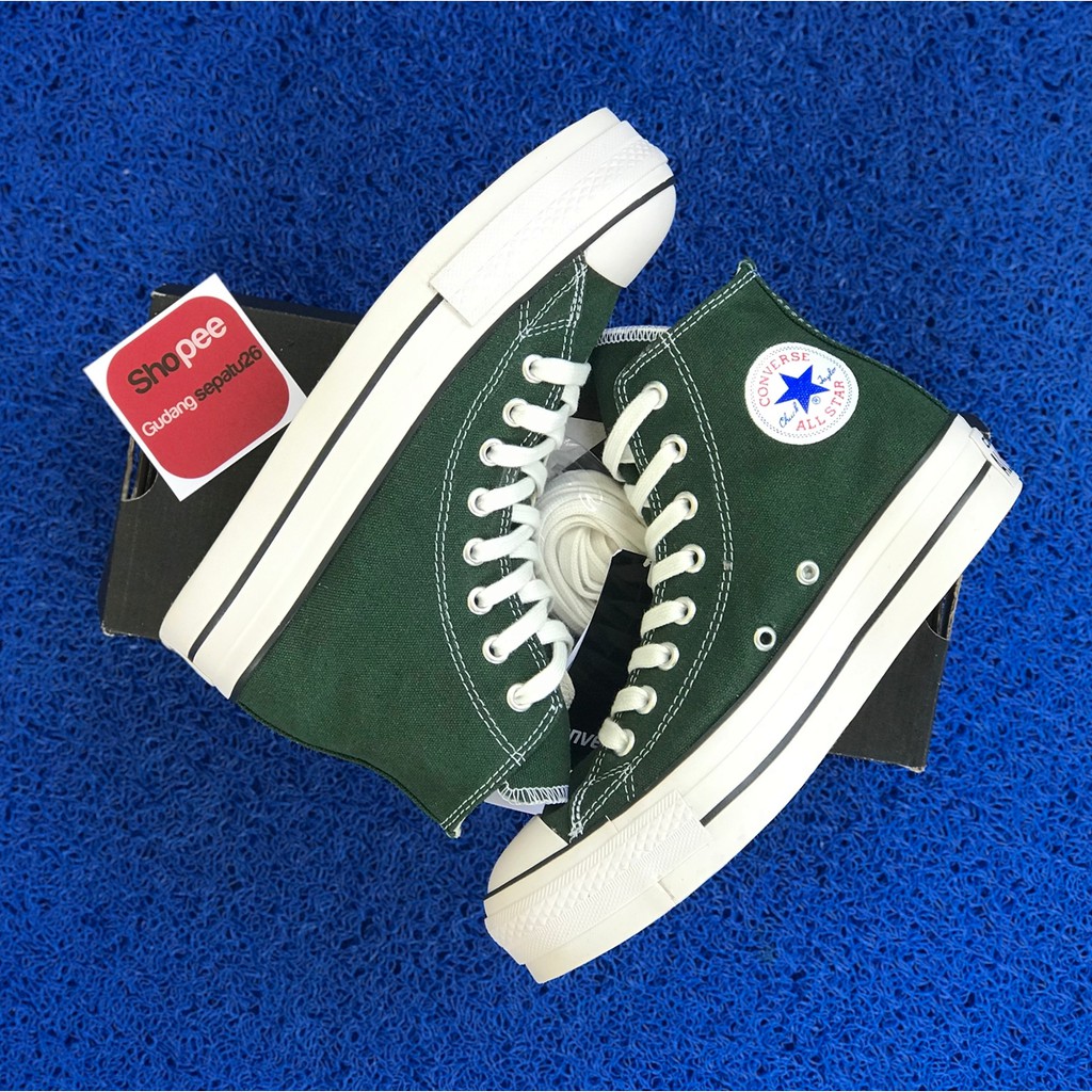 Sepatu Converse Wanita Sneakers Platform High Green
