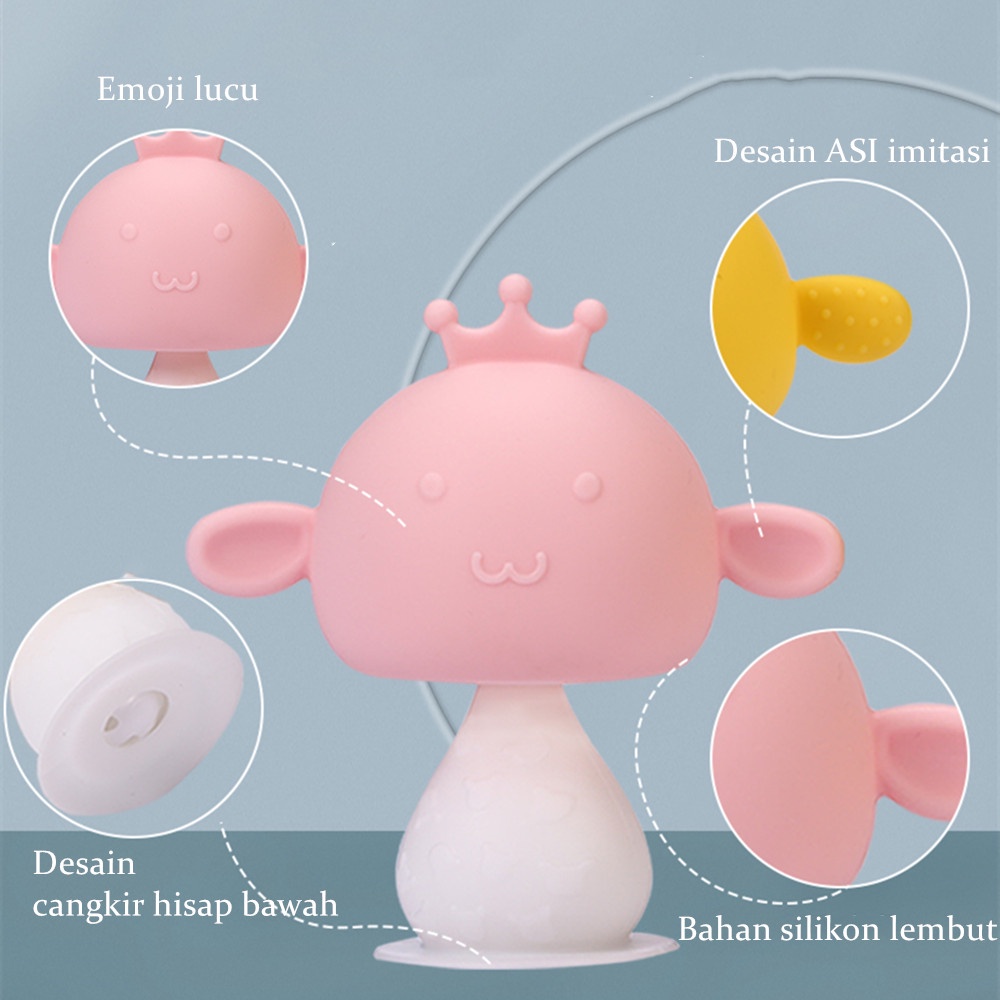 Mamibayi Mainan gigitan bayi bentuk lucu teether rattle bayi desain suction cup