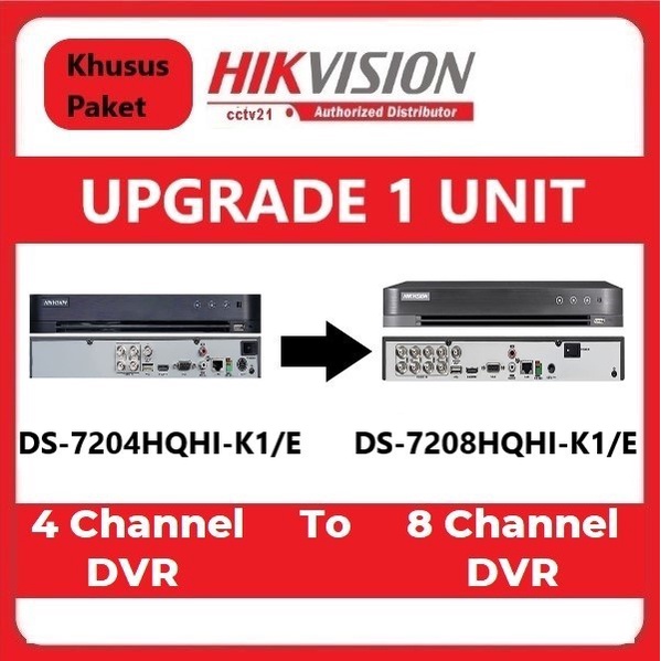 Upgrade DVR HIKVISION 4 Channel to 8 Channel Khusus Paket CCTV HIKVISION