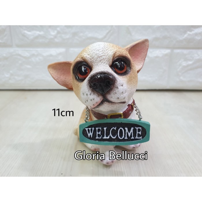 HAPPYDAY_ patung pajangan anjing cihuahua miniatur ciwawa doggy dog