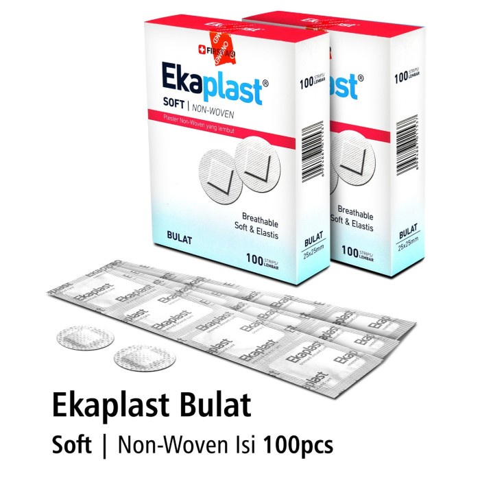 Plester Soft Bulat Non Woven Ekaplast OneMed Box isi 100 Strip OJB