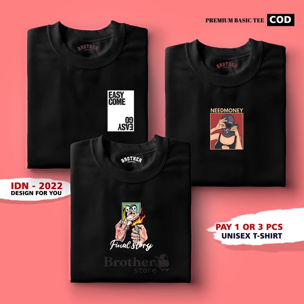 BUY 1 OR 3 PCS ( PROMO COD ) BROTHER STORE / Kaos Distro100% Catoon Combed 30s / ArticelEFN