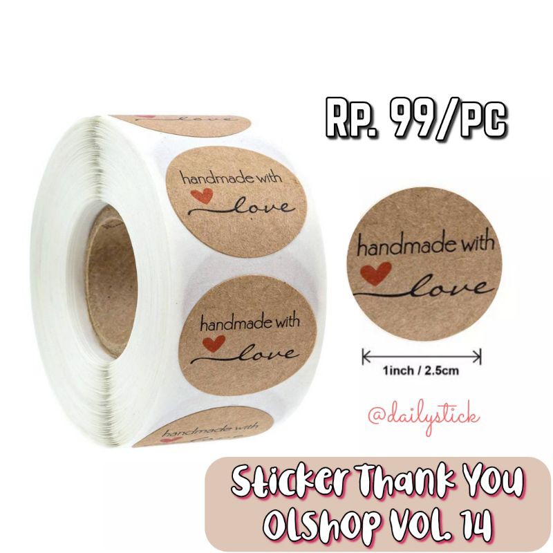 Sticker Thank You Olshop Vol. 14 ( Sticker Handmade with Love )
