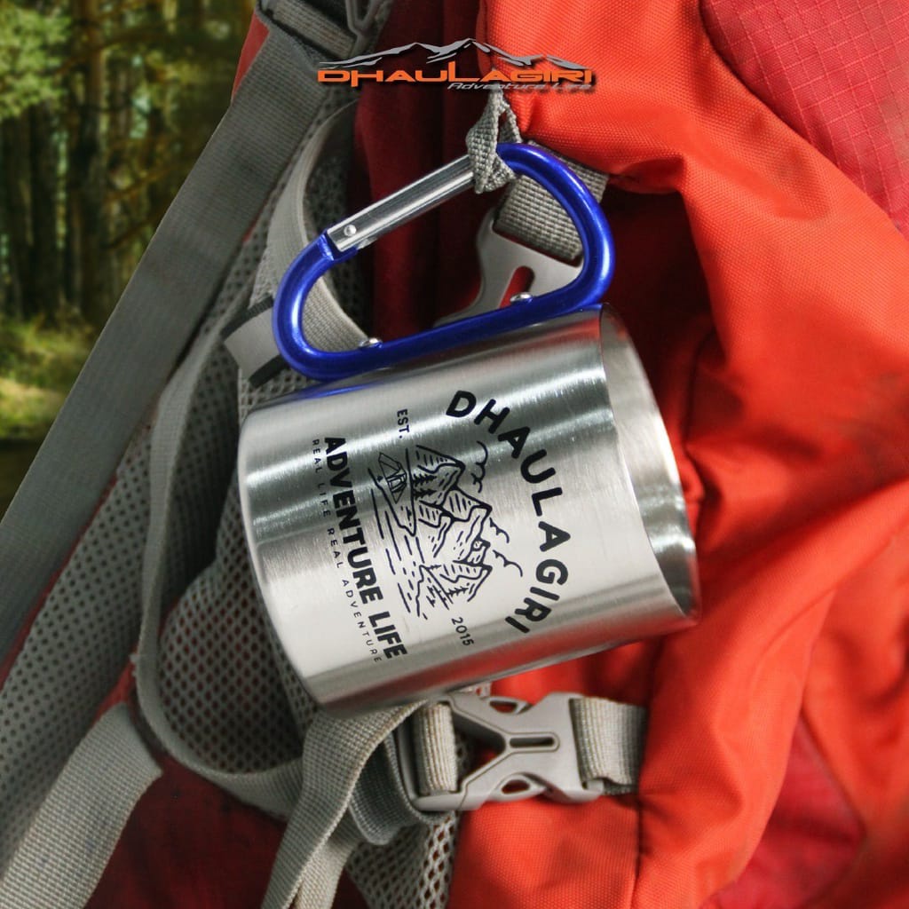 Dhaulagiri Carabiner 304 220 ML Mug Carabiner/Gelas kemping stainles stell