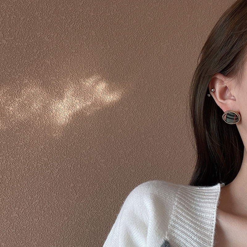 Shuling Ins Style Retro Stud Earrings female Hit-colored Round Earrings