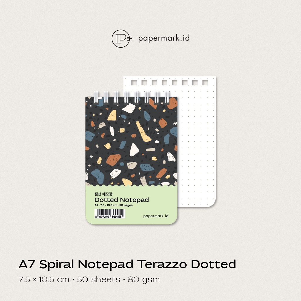 

Papermark - A7 Spiral Notepad Terazzo Dotted
