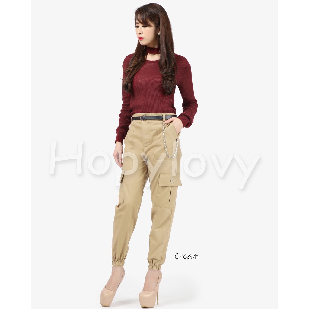 HOPYLOVY Celana Wanita Jogger Cargo | Joger Kargo Atalea