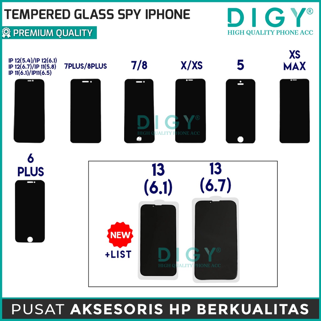 Tempered Glass Anti SPY iPhone Universal infinix IP 11 5 6 7 8 PLUS XS XS MAX IP 12 Hot 9 Kaca Full