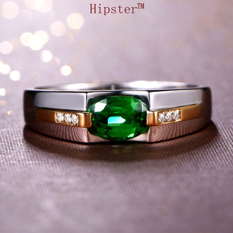 Korean Style Personalized Simple Retro with Opening Ring Inlaid with Gem