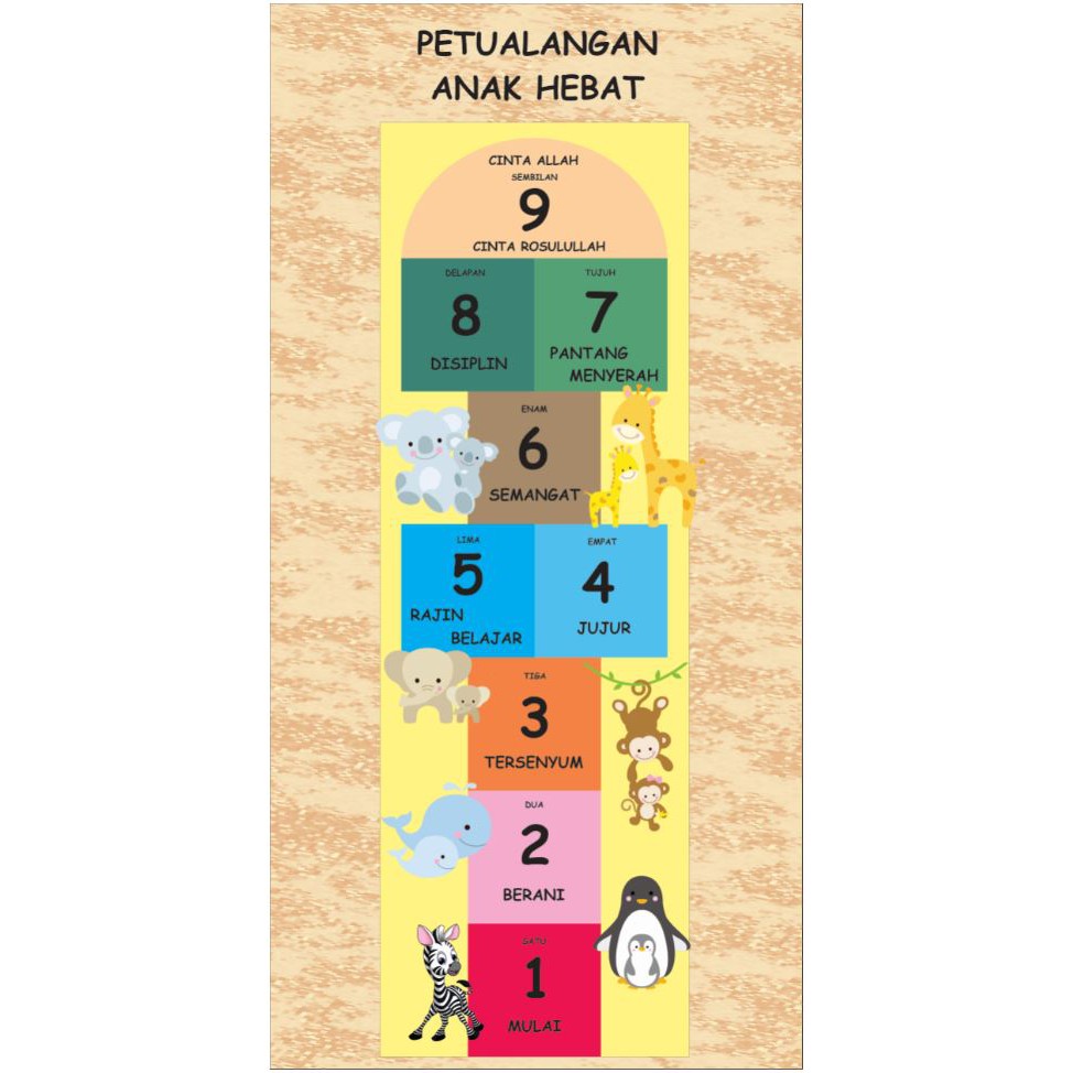 PLAYMAT ANGKA BINATANG / ENGKLEK ANGKA