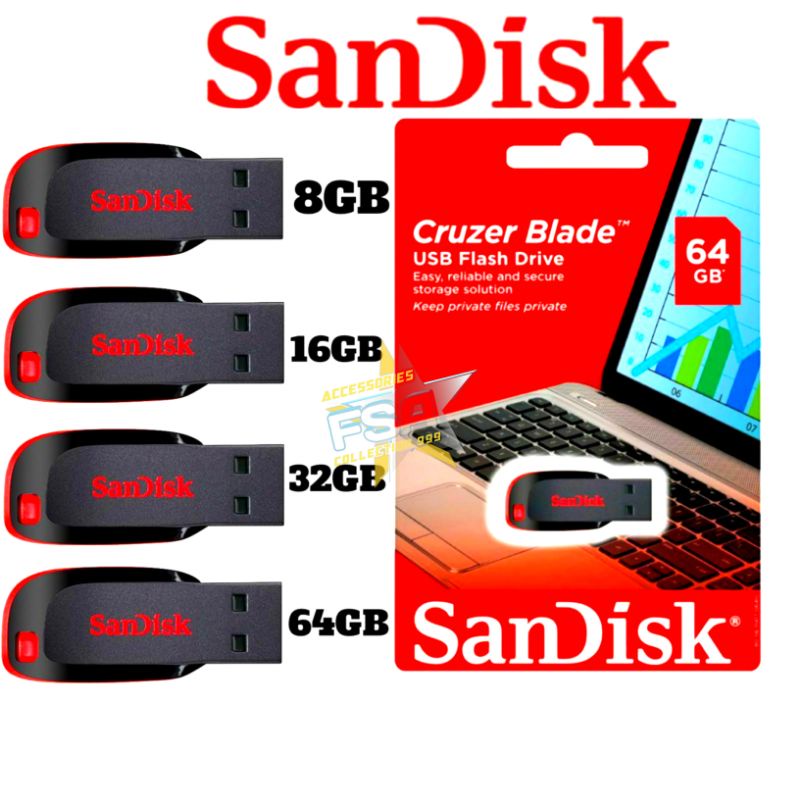 ORIGINAL FLASHDISK SANDISK 64GB/ 32GB/ 16GB GARANSI RESMI