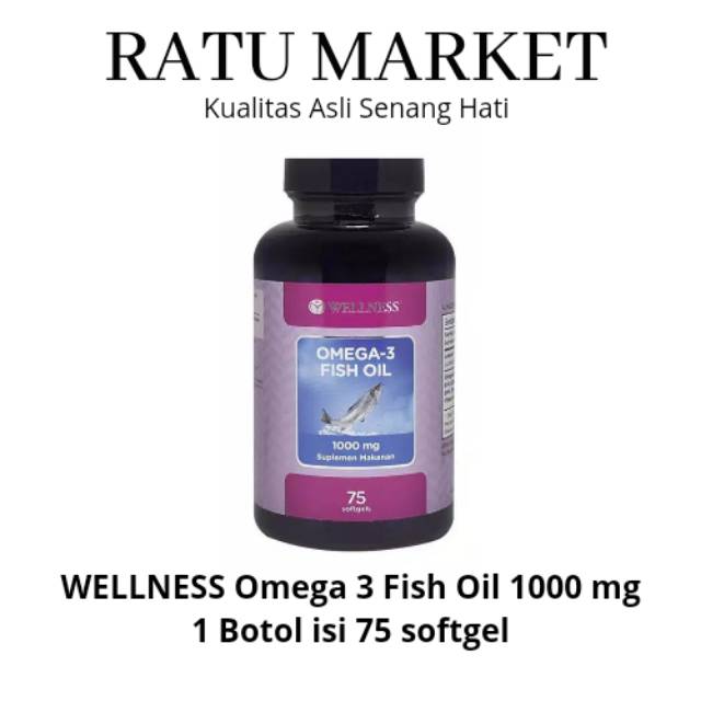 WELLNESS OMEGA 3 FISH OIL 1000MG isi 75 Softgel / Suplemen Makanan OMEGA 3 1000 MG